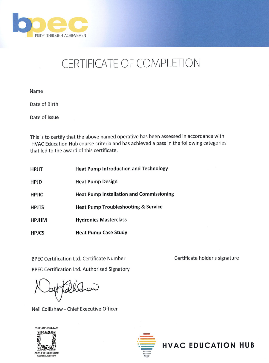 BPEC certificate